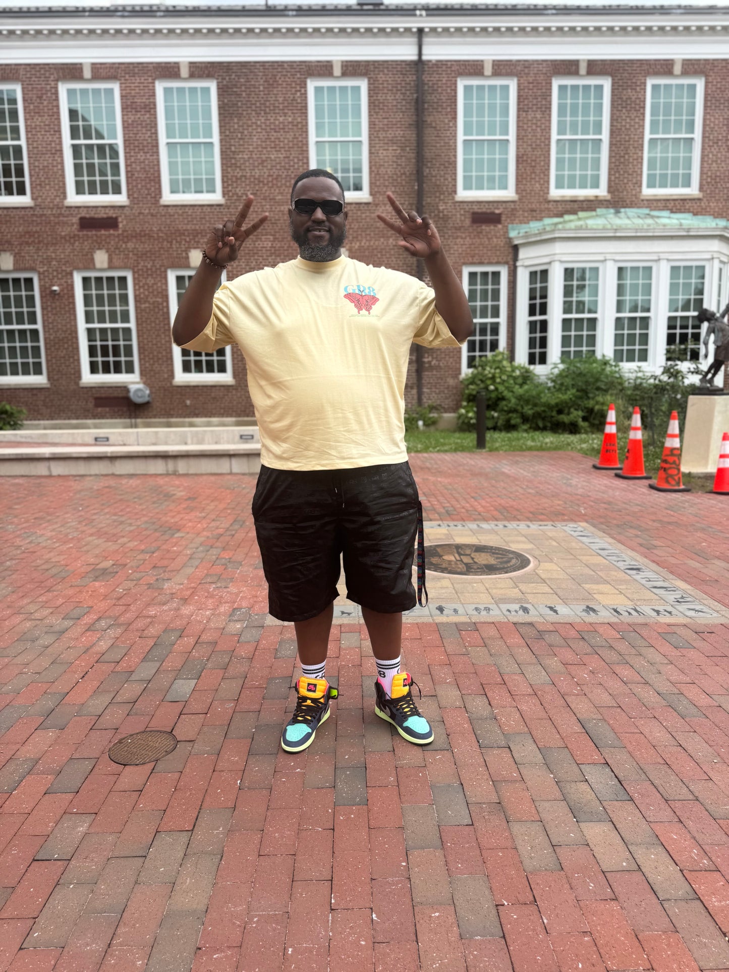 GR8 “Metamorphosis” Oversized Butterfly Crop Tee - Light Yellow