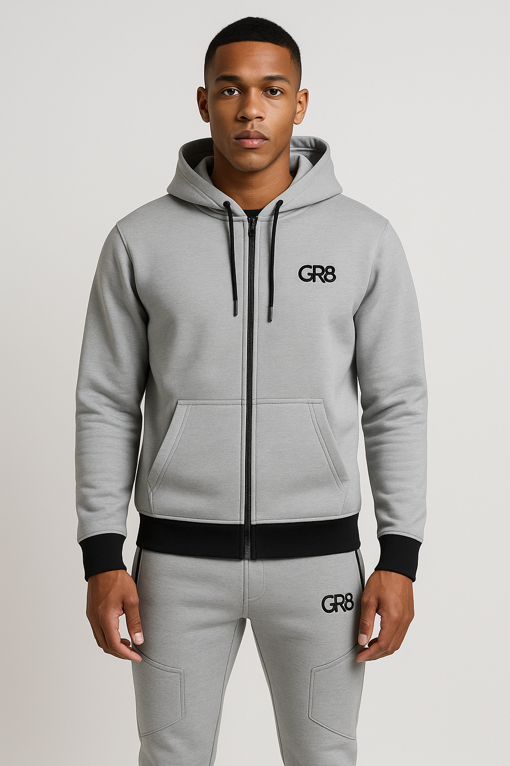 GR8 Zip-Up Sweatsuit - Gray/Black
