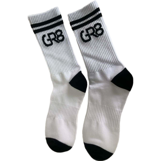 GR8 SOCKS - 3PK - WHITE/BLACK