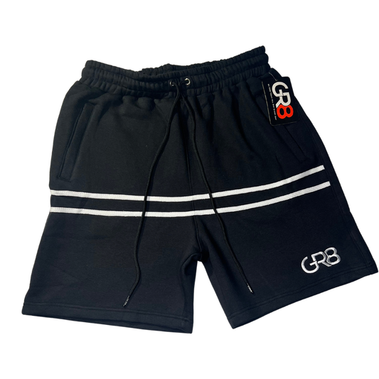 GR8 STRIPE SET SHORTS - BLACK/WHITE