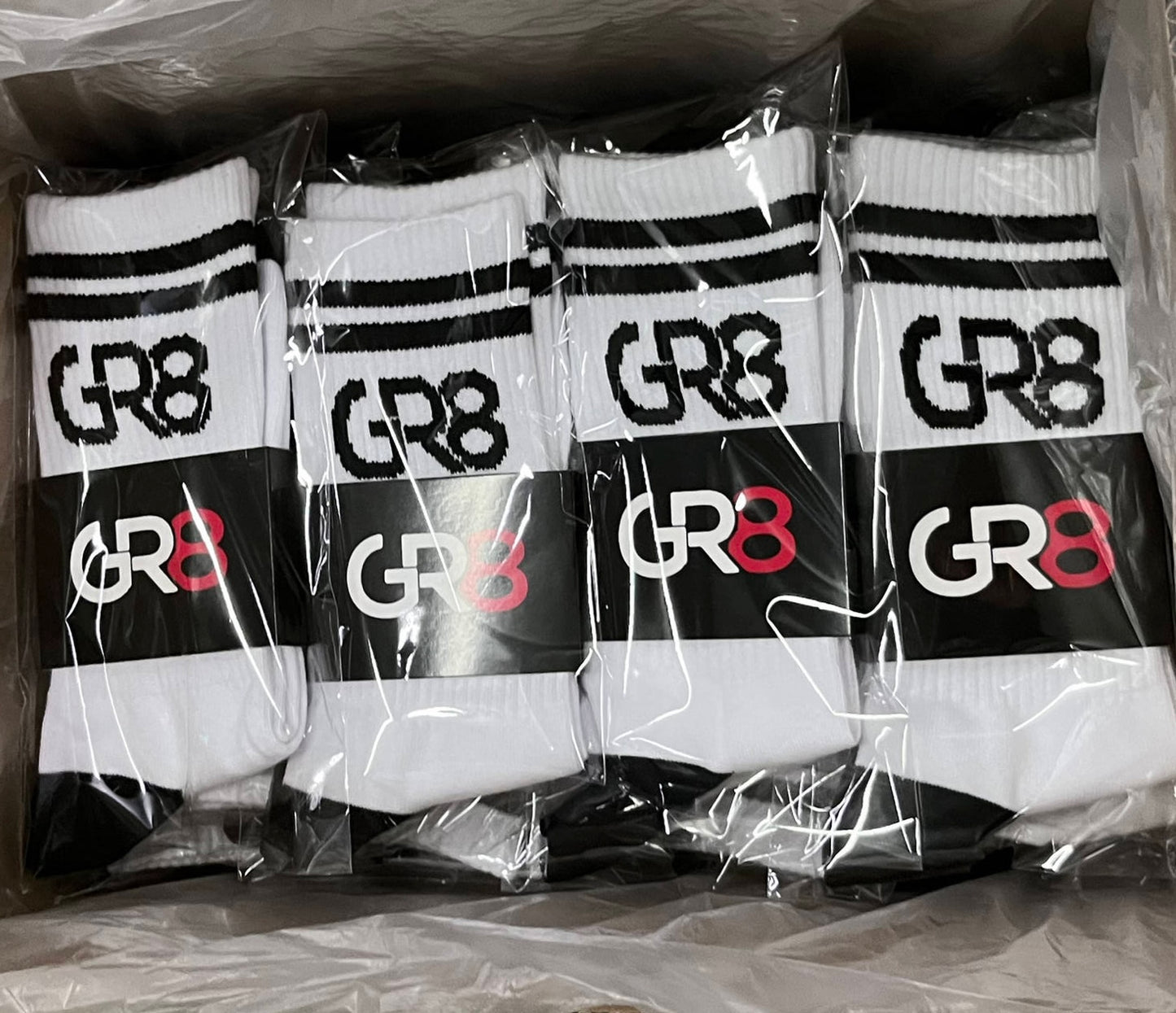GR8 SOCKS - 3PK - WHITE/BLACK